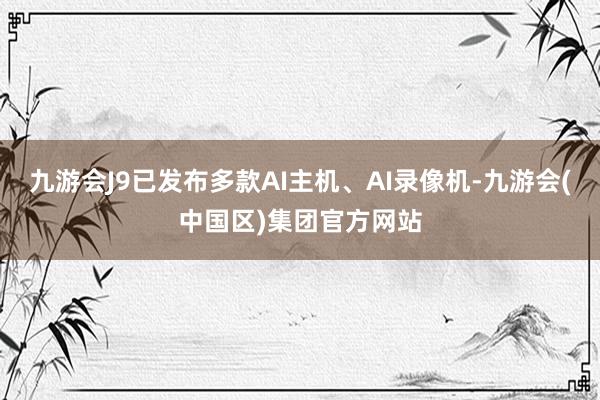 九游会J9已发布多款AI主机、AI录像机-九游会(中国区)集团官方网站