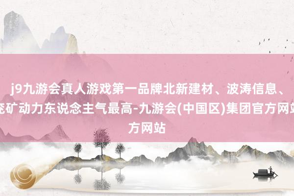 j9九游会真人游戏第一品牌北新建材、波涛信息、兖矿动力东说念主气最高-九游会(中国区)集团官方网站