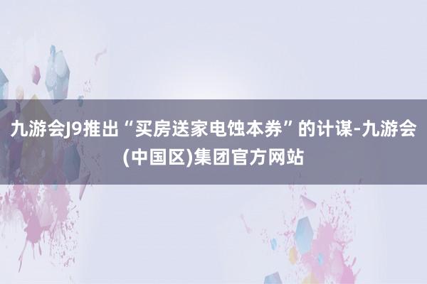 九游会J9推出“买房送家电蚀本券”的计谋-九游会(中国区)集团官方网站